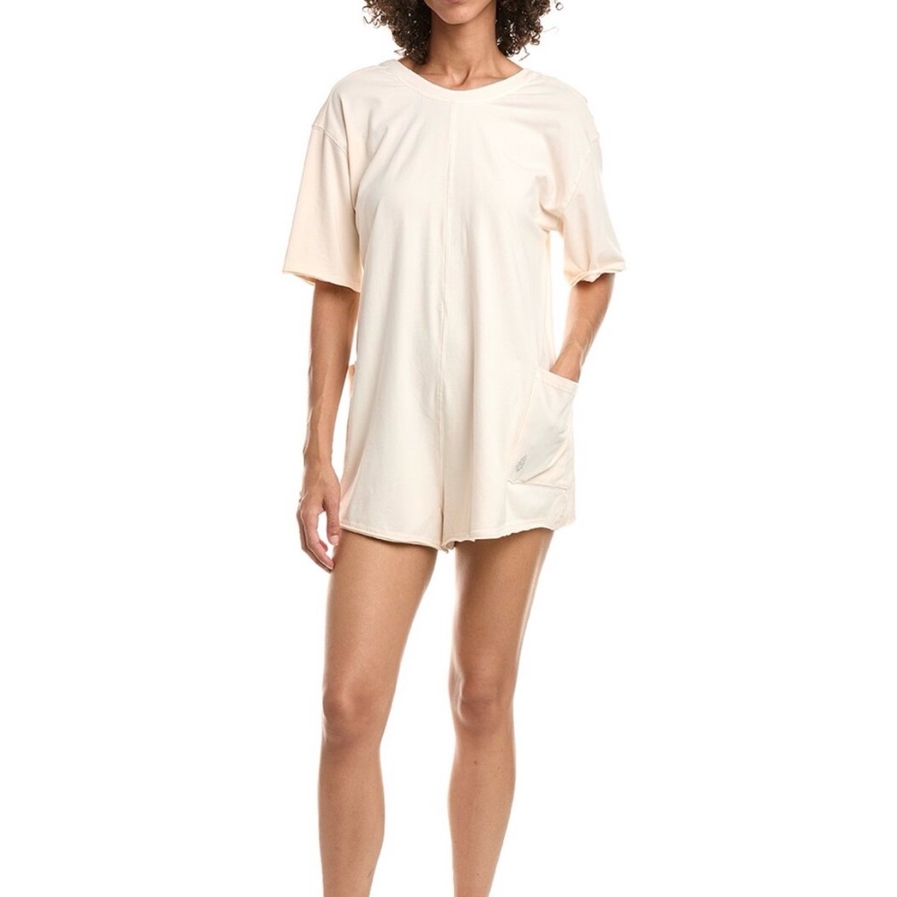 NWT Free People Hot Shot Tee Romper in Washed Clay